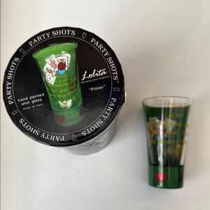 Lolita Party Shots Poker Glass - Green and Red